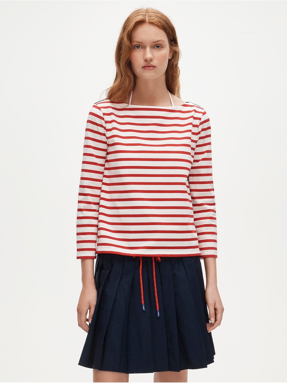 J. Crew Boatneck T-shirt in striped heavyweight cotton Size M